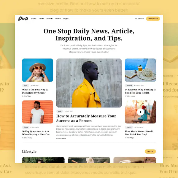 Danto: a fast, modern news and magazine/blog theme
