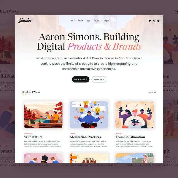 Simpler modern portfolio theme
