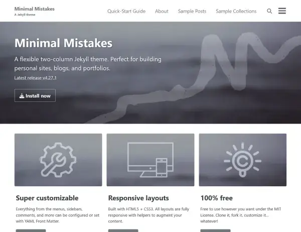 Minimal Mistakes Jekyll Theme preview