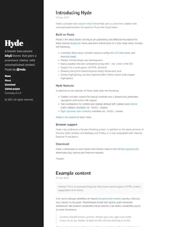 Hyde Jekyll theme